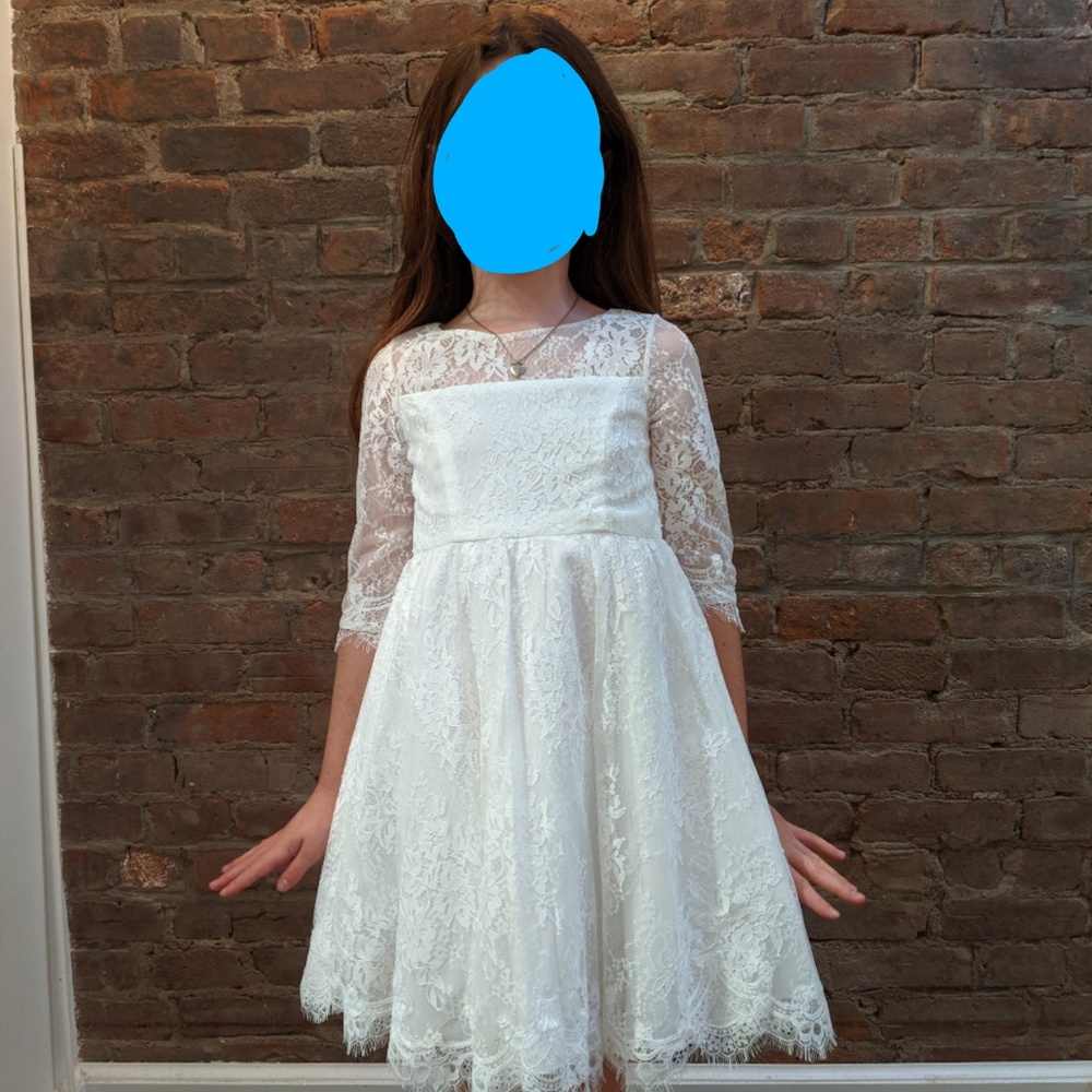 NWT- Eyelash Lace Fit-and-Flare Dress